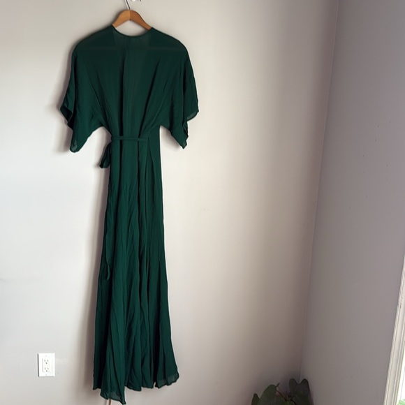 NEW Reformation Winslow dress in emerald 0 - Picture 6 of 14